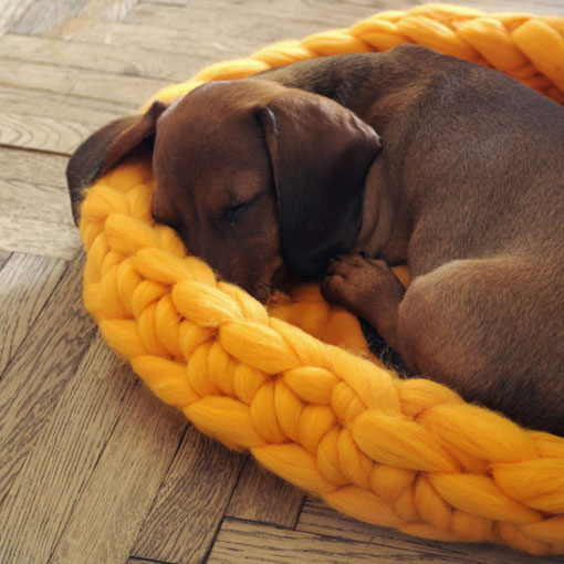 Super chunky knitted Pet Bed for cats and dogs | Handknitted by Ohhio