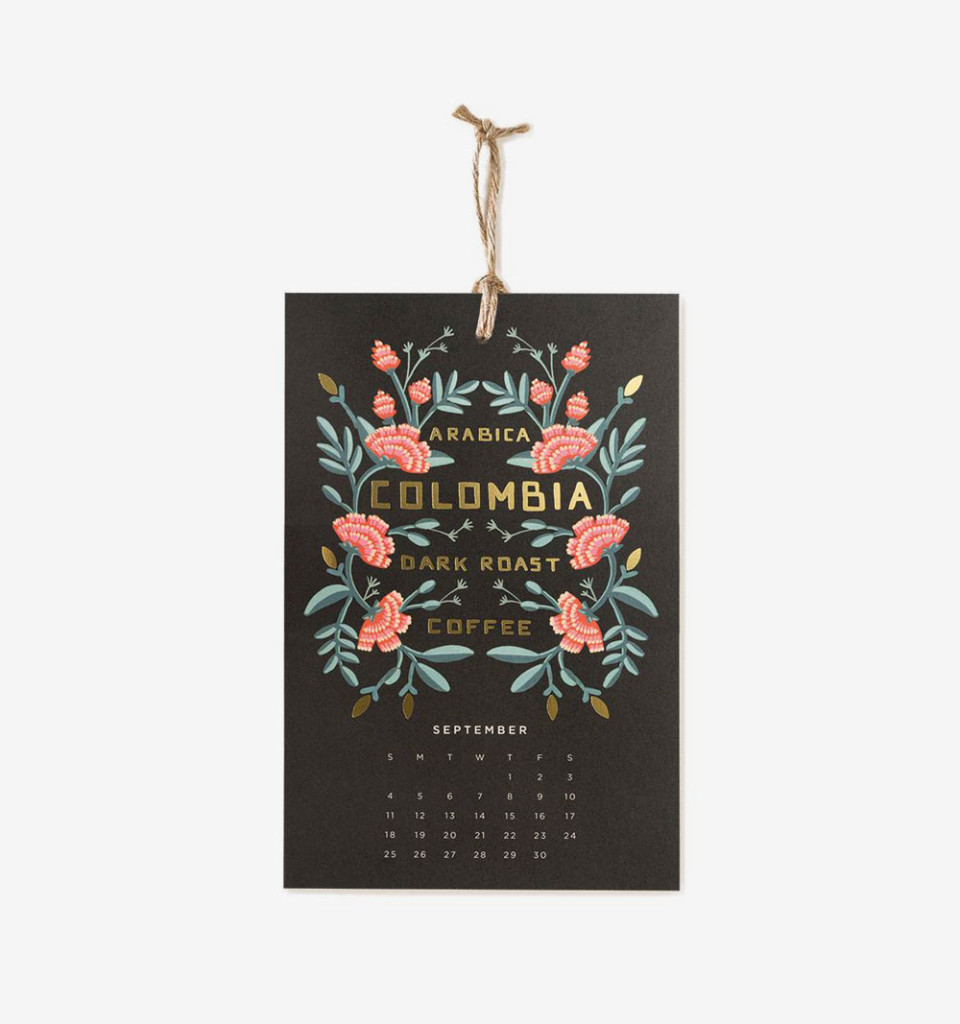 2016 Coffee & Tea Wall Calendar by Rifle Paper Co.