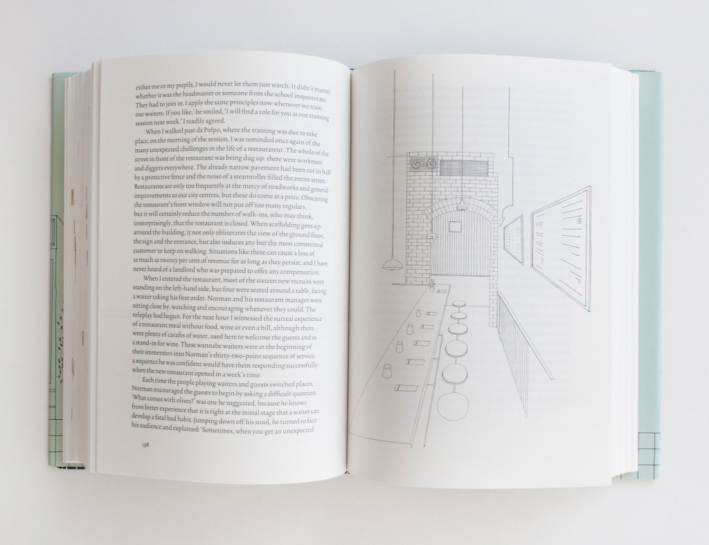 The Art of the Restaurateur by Nicholas Lander | Book design with line illustrations