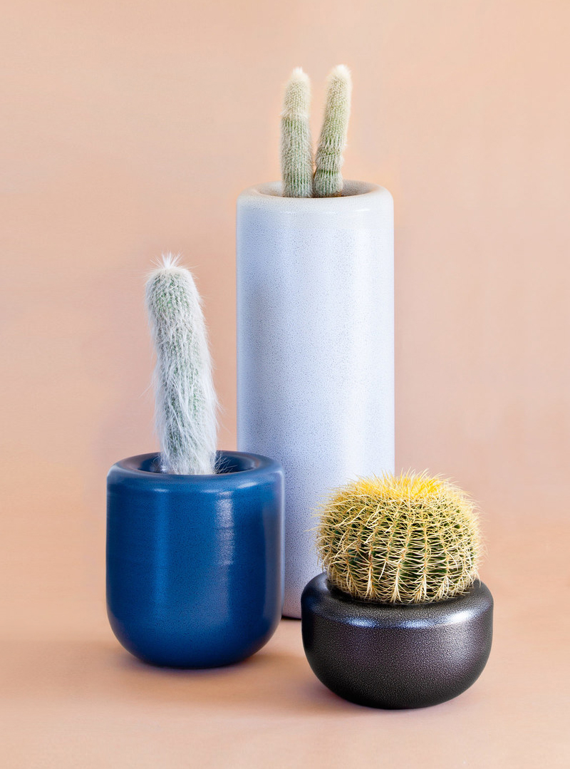 Rounded metal planters for succulents and cacti | Made in LA by Brook&Lyn
