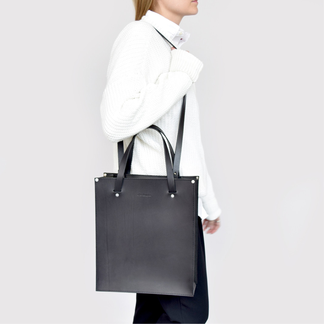 Minimalistic British leather tote by Alfie Douglas