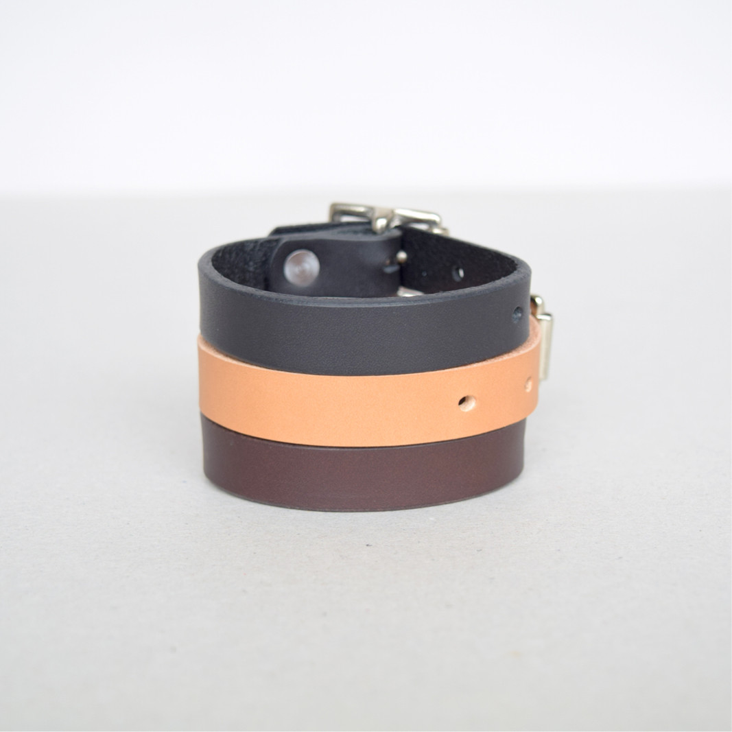 Minimalistic British leather bracelets by Alfie Douglas