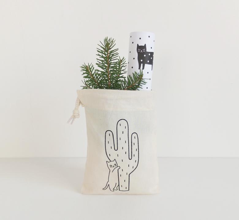 Audrey Jeanne | Cat tote bag and wrapping paper