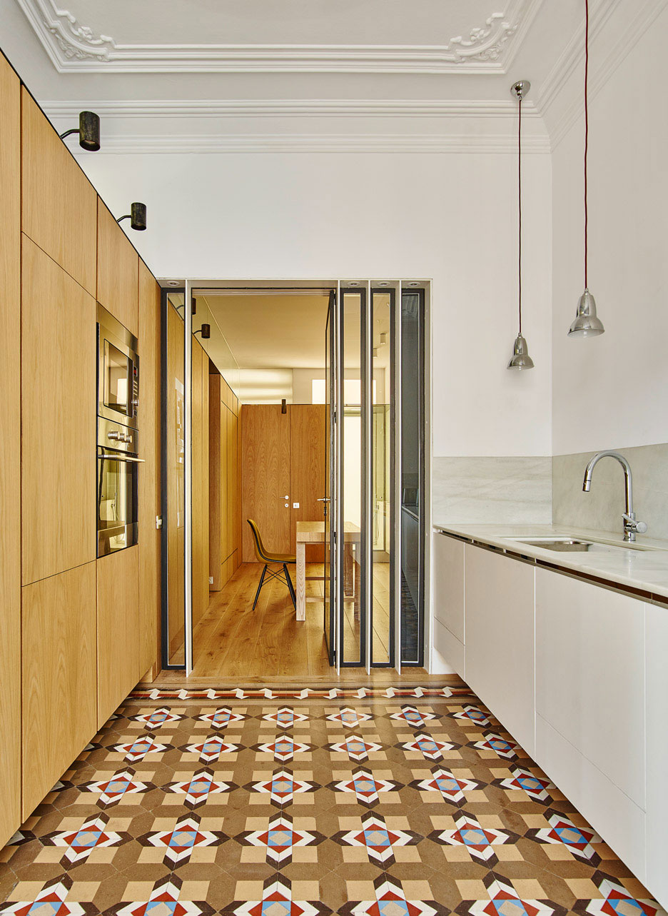 Beautiful traditional tiles in Barcelona located apartment