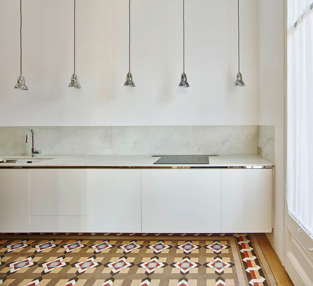 Beautiful traditional tiles in Barcelona located apartment