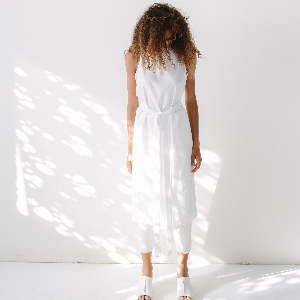 White dress over pants by HDH