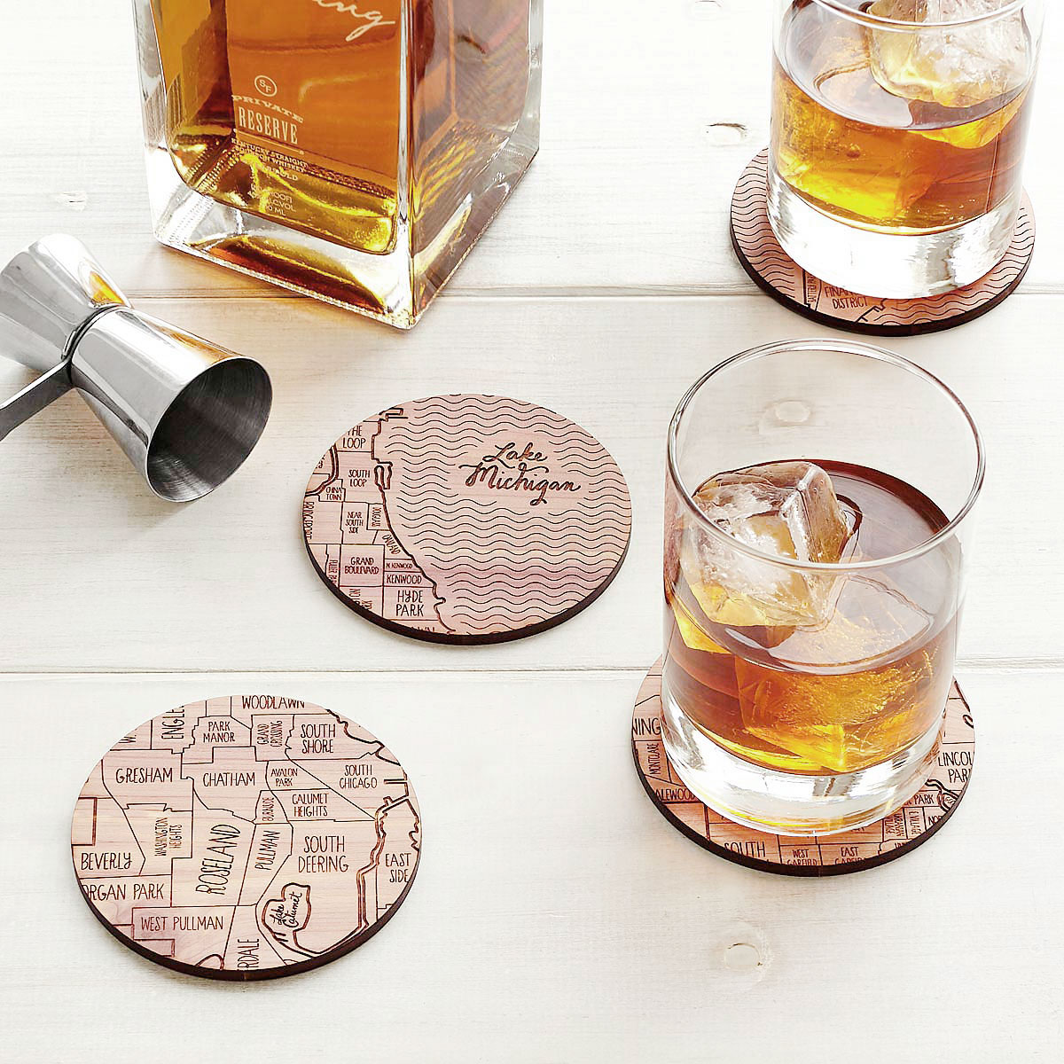 Neighborwoods | Engraved City Coasters made of Wood