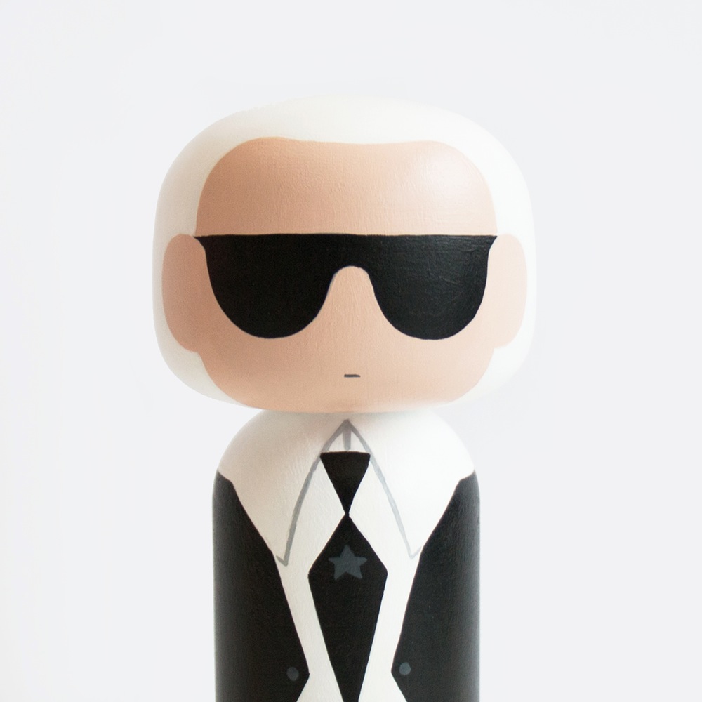 Karl Lagerfeld Kokeshi Doll by Becky Kemp