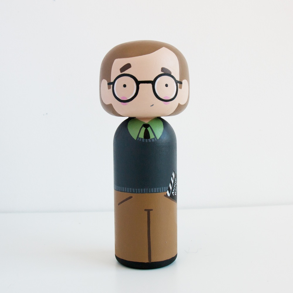 Woody Allen Kokeshi Doll by Becky Kemp