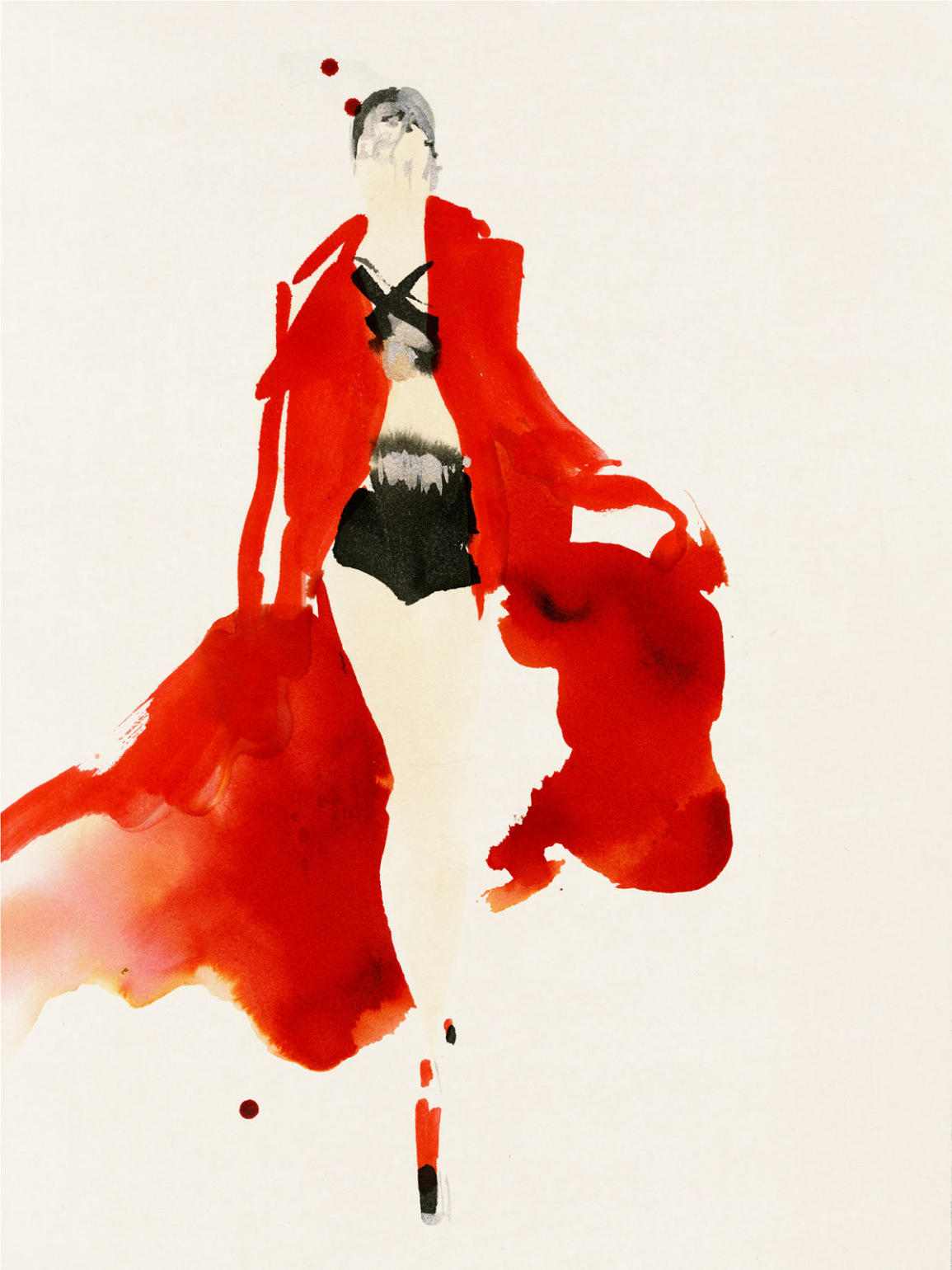 Experimental fashion illustration by Aurore de La Morinerie for Maison Margiela