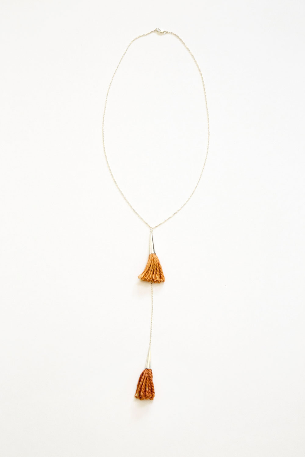 Ellen Mote Jewelry | Silver chain with handdyed tassels