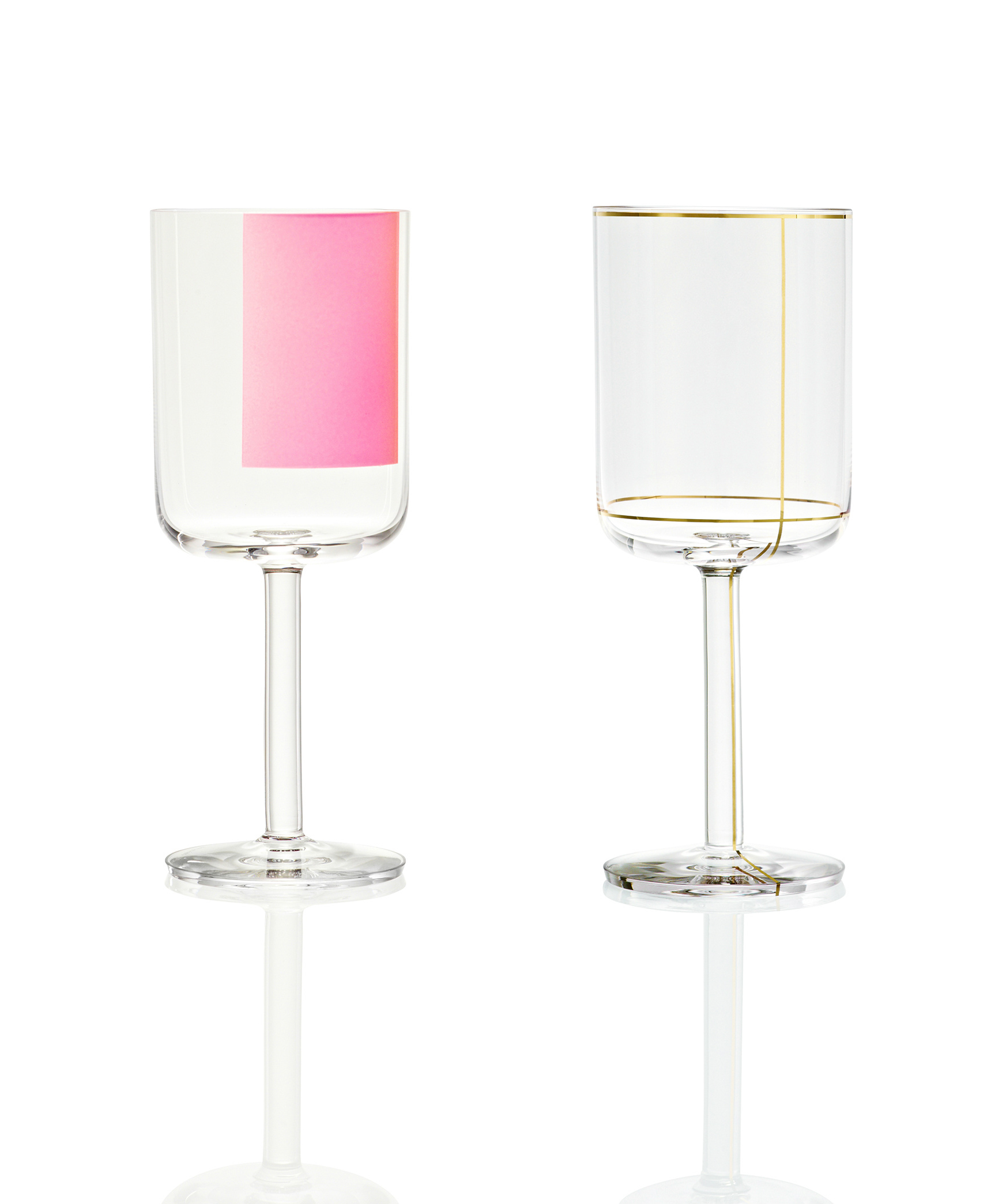 Colorful glass family by HAY | glasses with gold lines