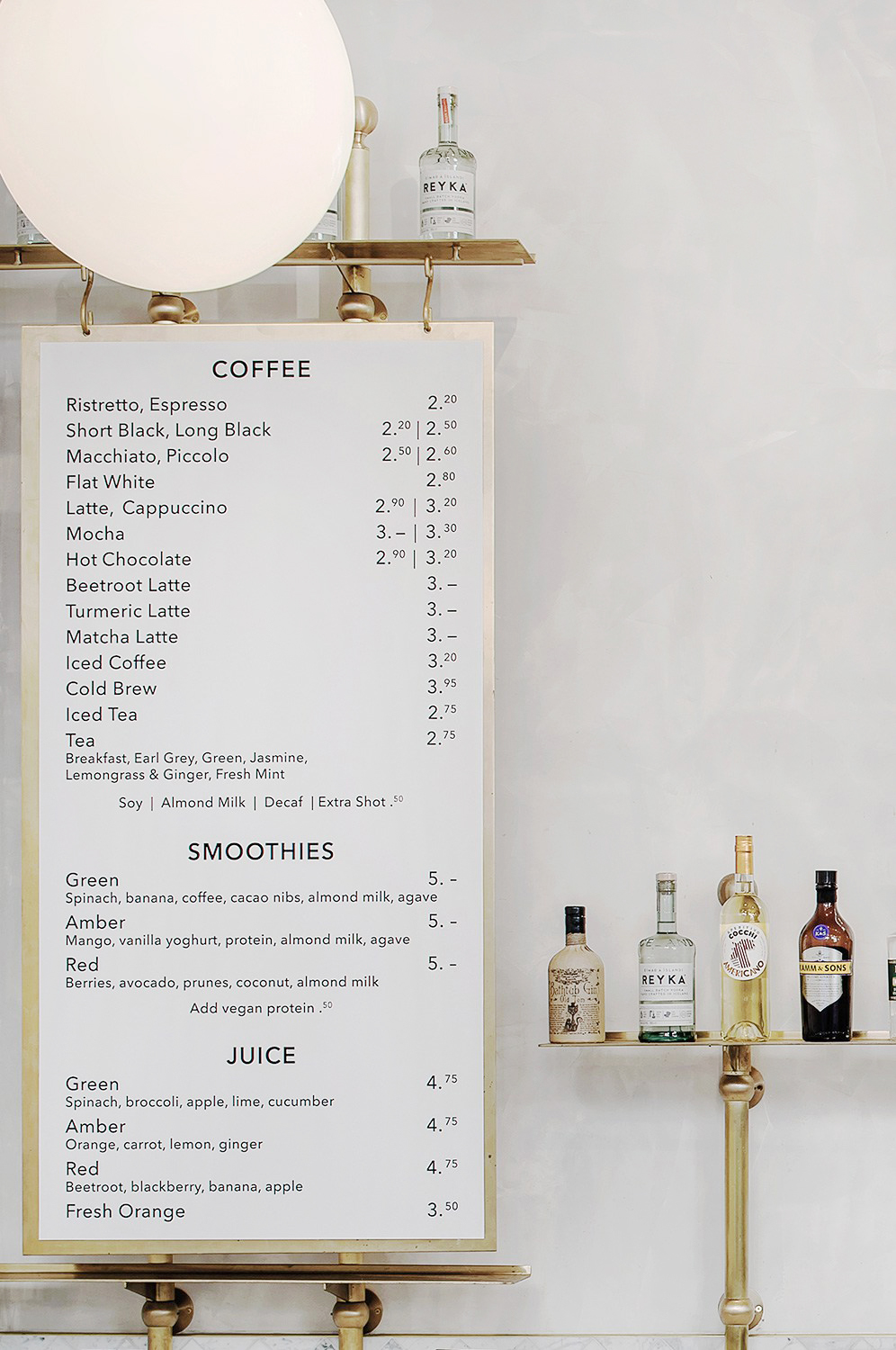 Royal Exchange Grind | Menu Card Espresso Bar