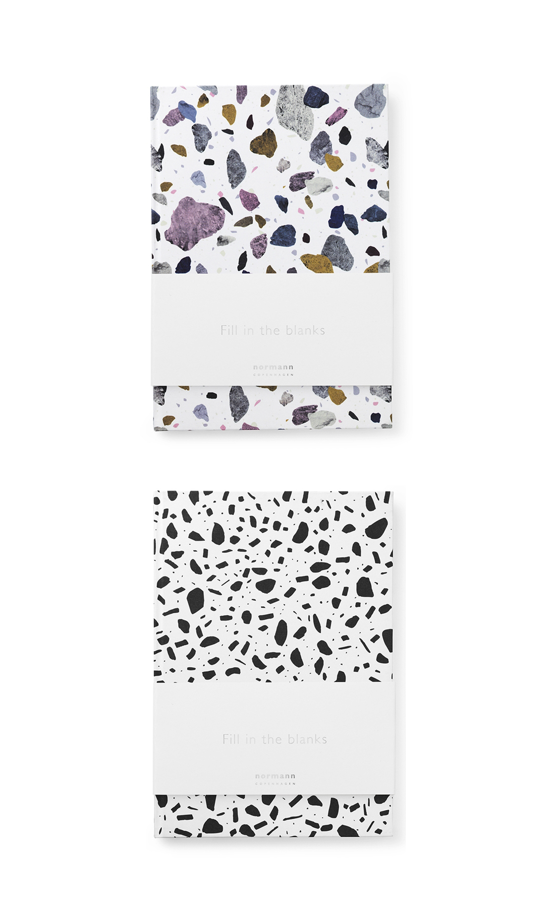 Daily Fiction Stationery by Normann Copenhagen | Notebooks with terrazzo stone pattern