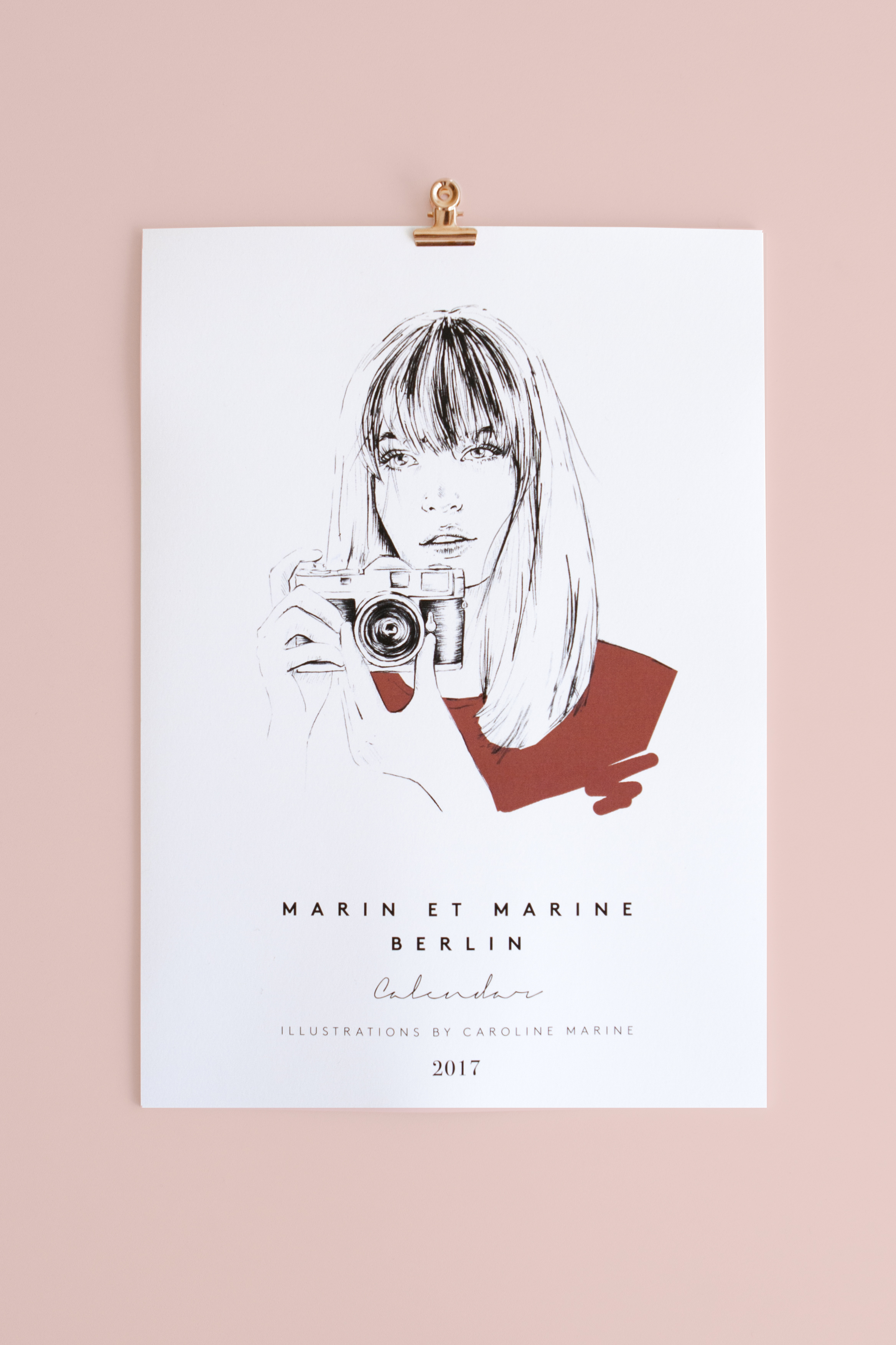 Marin et Marine calendar 2017 with fashion & portrait illustrations