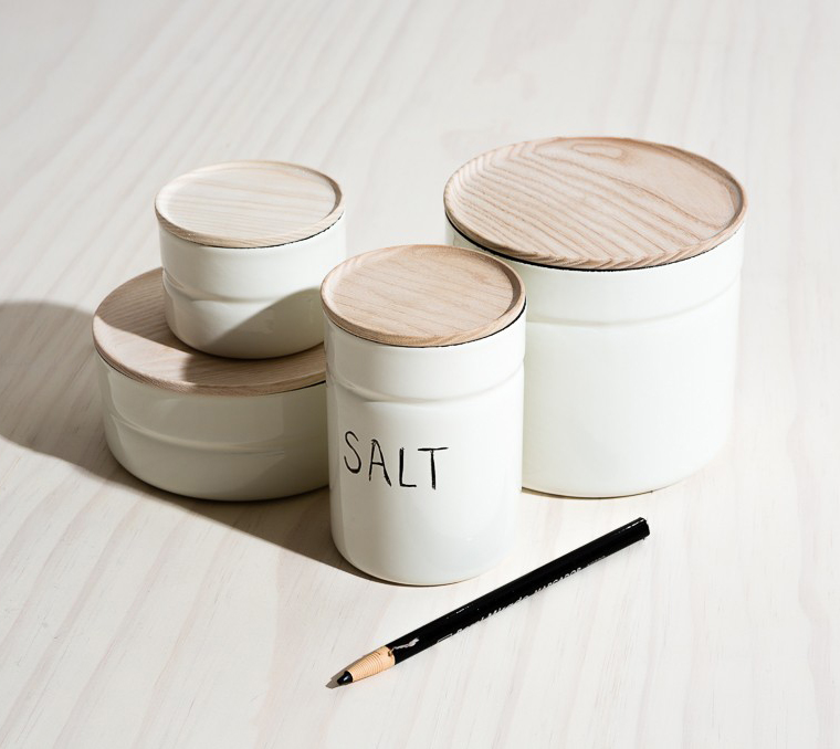 Enamel canisters for the kitchen | Joinery NYC